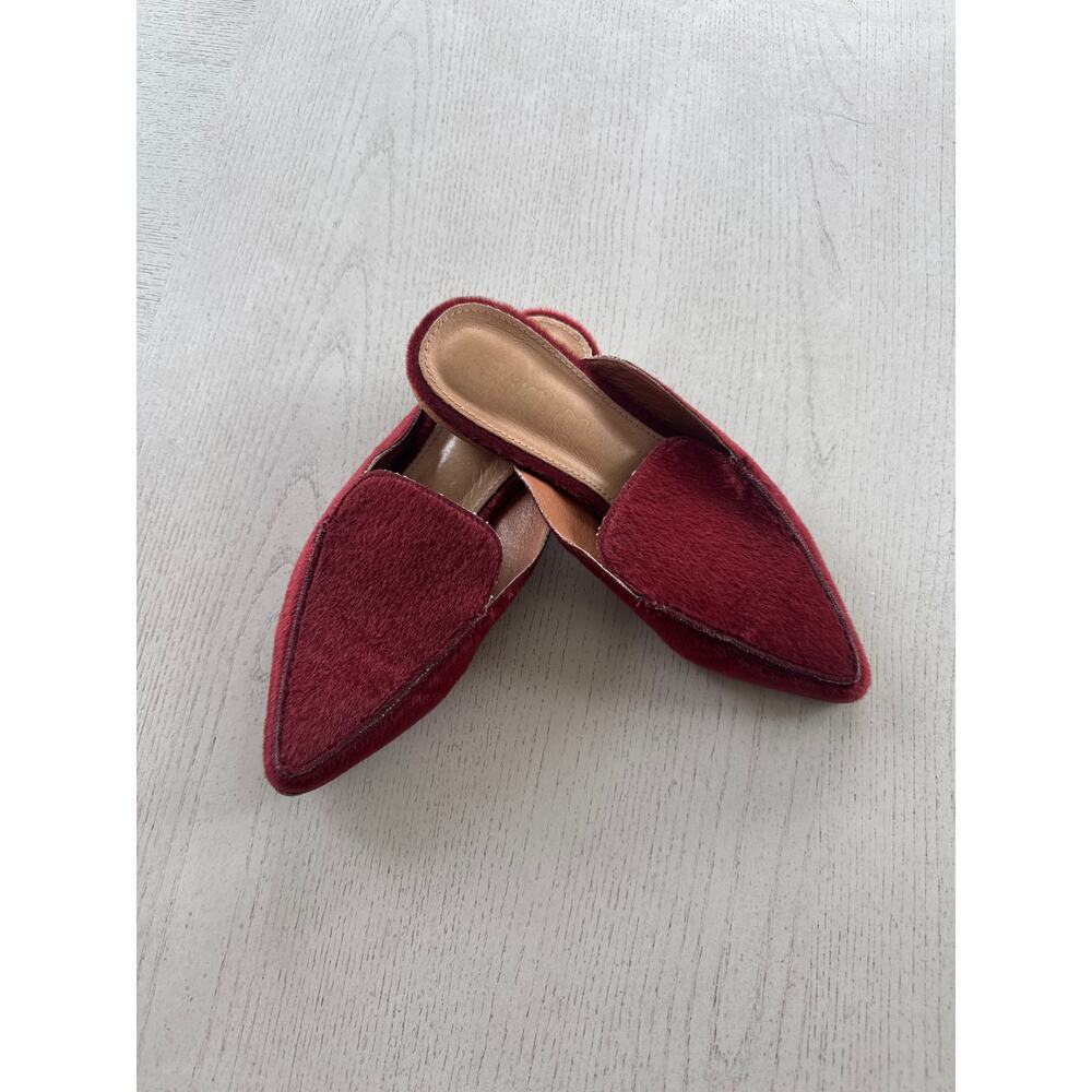 Mi.im Red Leather Slide Loafers Corporate Baddie Corpcore Dark Academia (A1)